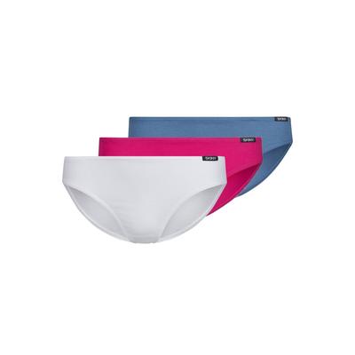 Slip SKINY "Slip 3er Pack", Mädchen, Gr. 140, bunt (blau, elfenbein, rosa), Obermaterial: 95% Baumwolle CO. 5% Elasthan EL., Unterhosen Slip