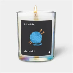 Chatty Candles, Duftkerzen, Duftkerze Flowery Ich stricke, also bin ich.