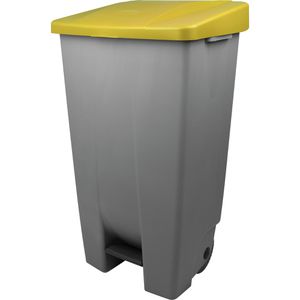 Helit Mülleimer H2405518 the step chief, grau/gelb, aus Kunststoff, 120 Liter