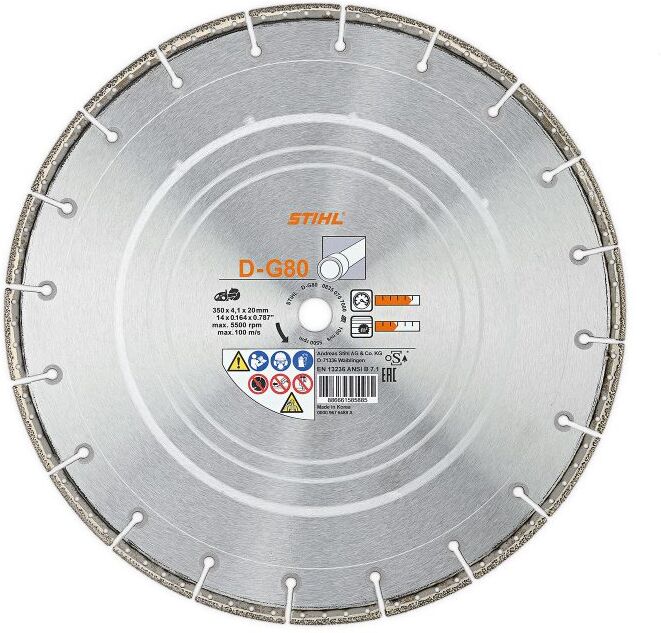 Disque à découper diamant universel 350 mm/14'' DG80 STIHL 0835-070-7000