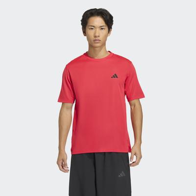 T-Shirt ADIDAS PERFORMANCE "WORKOUT ESSENTIALS BASE", Herren, Gr. XL, pure ruby, Obermaterial: 100% Polyester, Rundhals, Shirts T-Shirt, reguläre Passform, mit Climacool Technologie