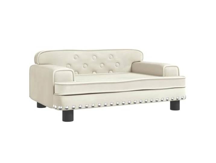 sofa Creme 70x45x30 cm Samt Minisofa mit Samtbezug, Schaumstoffpolsterung, Kiefernholzrahmen, vier Beine, abgerundete Kanten