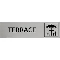 CombiCraft Aluminium Türschild Terrace 165x45mm mit 3M-Tape zur Befestigung, einfache Kennzeichnung von Räumen und Bereichen