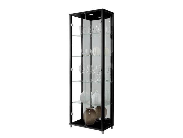 Vitrinenschrank Exhibit II 58 x 172 x 33cm Schwarz/Schwarz