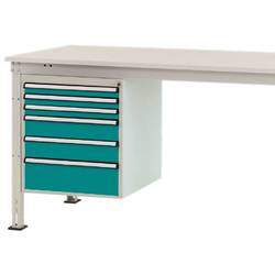 Manuflex ZB4914.5021 Gehäuse-Unterbau Stationär, Nutzhöhe 500 mm mit 6 Schubfächer. Für Tischtiefe 1200 mm
