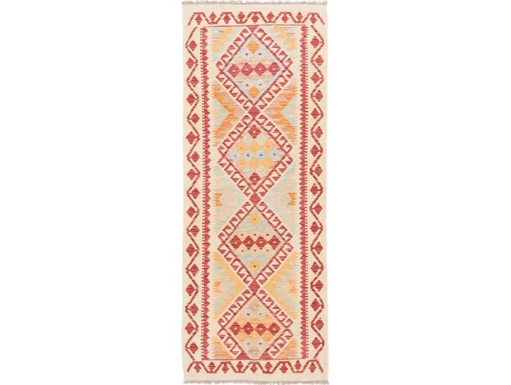 Kelim Afghan Teppich 75x194 Handgewebt Orientteppich Läufer Wolle