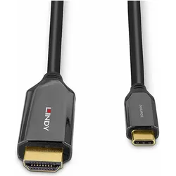 Lindy USB Typ C – HDMI (3 m), Videokabel, Schwarz, Kupfer