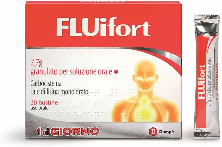DOMPE' FARMACEUTICI SpA Dompé, Fluifort 2,7g Granulato per Soluzione Orale, 30 Bustine