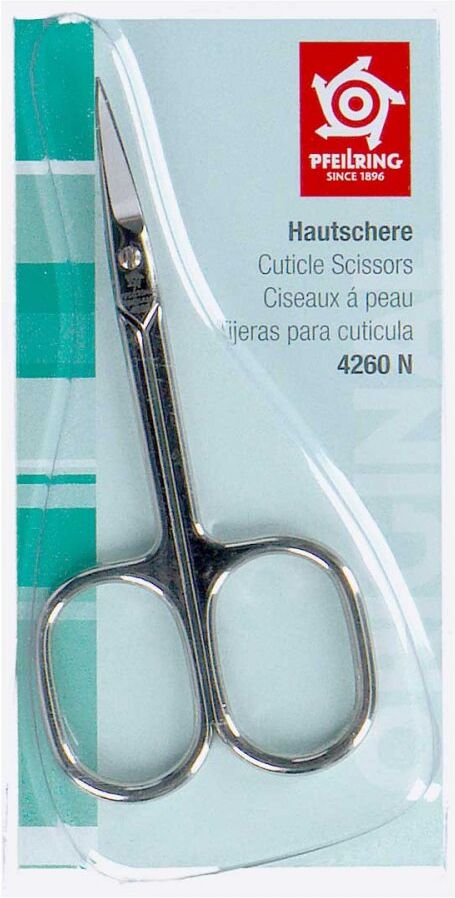 Hautschere vernickelt blank Pfeilring