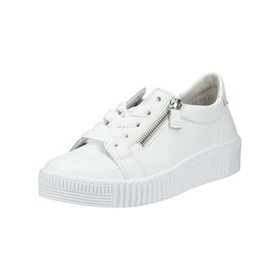 Sneaker GABOR "Gabor Sneaker Leder", Damen, Gr. 40,5, weiß, Leder, Schuhe Sneaker