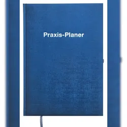 2026 ADINA Praxis-Planer A4 1 Tag auf 1 Seite blau-metallic mit Silberprägung
