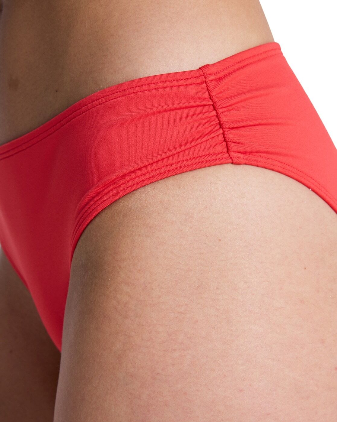 Bikini-Hose ROXY "Solid Essentials Hipster", Damen, Gr. S, rot (hibiscus), Obermaterial: 85% Polyester, 15% Elasthan., Badehosen Bikini-Hose hibiscus S