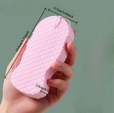 Inspire Select Soft Sponge Body Scrubber Exfoliating Shower Brush   Gentle Skin Cleansing Bath Sponge For Smooth Body Care pink