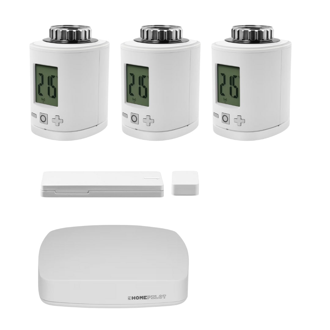 Homepilot Starter Set Smarte Heizung . 3 Thermostate . Tür-/Fensterkontakt