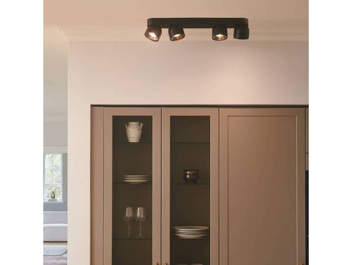 Nordlux Deckenleuchte Pitcher, dimmbar, schwarz, für Wohn- / Esszimmer, Metall, Modern, Deckenlampe