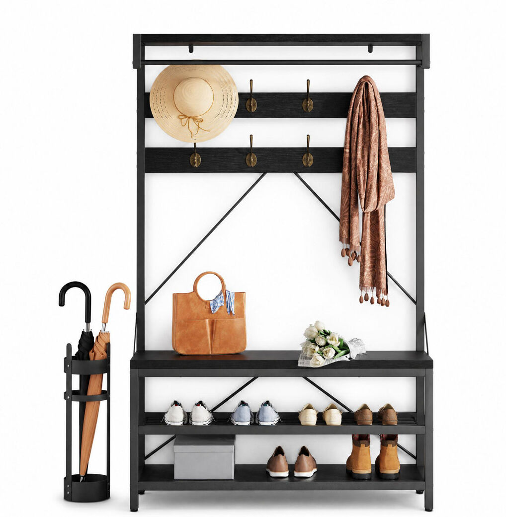 Symple Stuff Adjustable Clothing Rack black/black