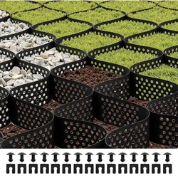 VEVOR Kiesgitter, 100 mm Tiefe, Rasengitter 5200 x 2700 mm, Kieswabe, Wabengitter HDPE, durchlässige Geogitter zur Einfahrtsstabilisierung, für Garten, Terrasse, Gehweg, Wohnmobilparkplätze