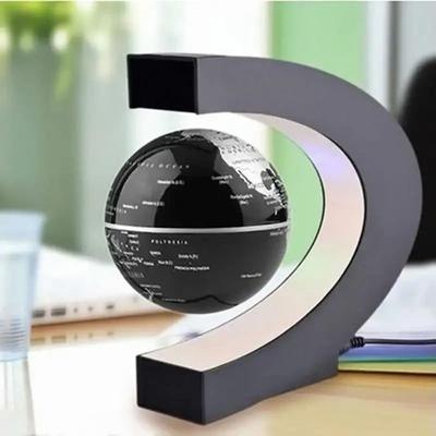 Uplifted Goods Magnetic Floating Globe LED World Map Lamp silver Ball uk Plug