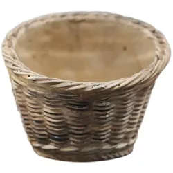 Chic Antique Corte Übertopf mit Flechtmuster, H14,5/D17,5 cm, natur