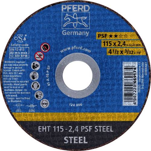 PFERD TOOLS EHT 115-2,4 PSF STEEL 61730026 Trennscheibe gerade 115mm 25 St. Stahl