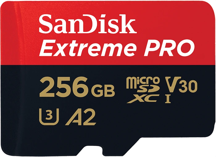 SANDISK microSDXC 256GB Extreme PRO + Rescue PRO Deluxe + SD-Adapter