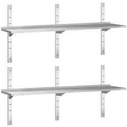 Wandregal aus Edelstahl 1500 x 300 mm PREMIUM - 2er-Set GOLDINOX