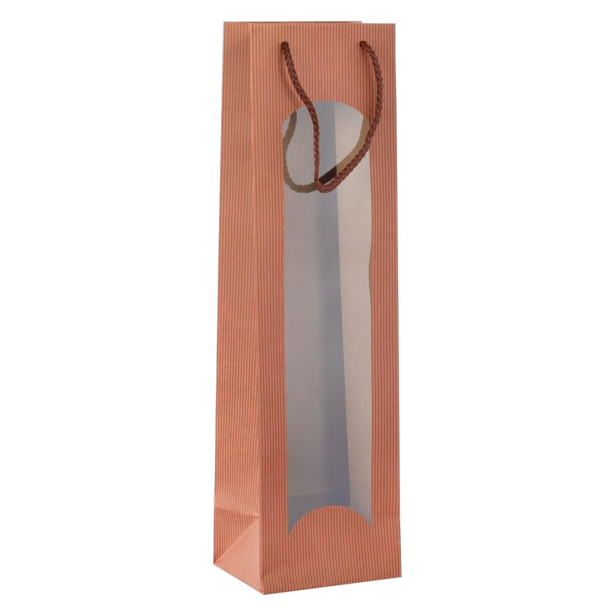 Idena Flaschentasche mit Fenster kupfer 10x36x8cm 210g/m² (1x) (62749056)