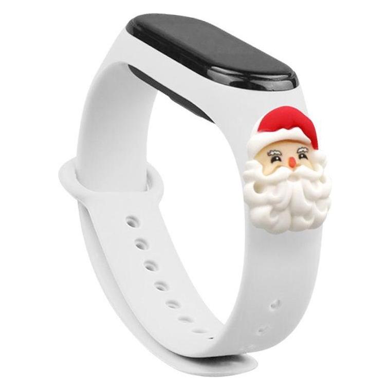 Hurtel Strap Xmas Wristband für Xiaomi Mi Band 4 / Mi Band 3 Christmas Silicone Strap Armband White (Santa) (Silicone) (1404978613)