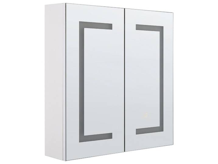 BAD SPIEGELSCHRANK weiß/silber mit LED-Beleuchtung 60/60 cm Mazarredo