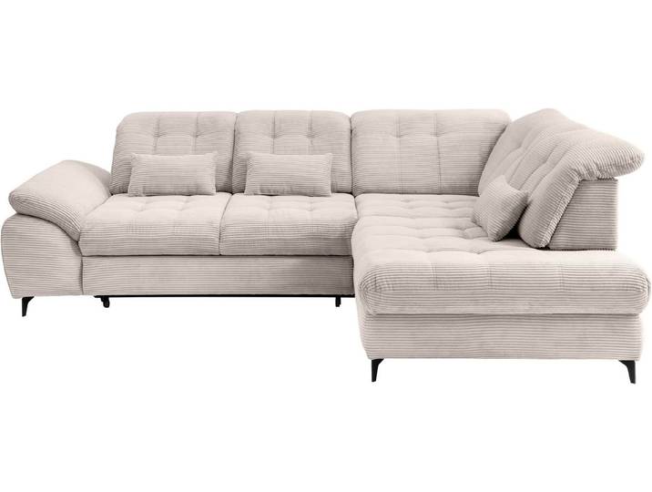 OTTO home Ecksofa Delphino modern & bequem, Multifunktionen: Bettfunktion, 288cm, zwei verschiedene Fußfarben wählbar