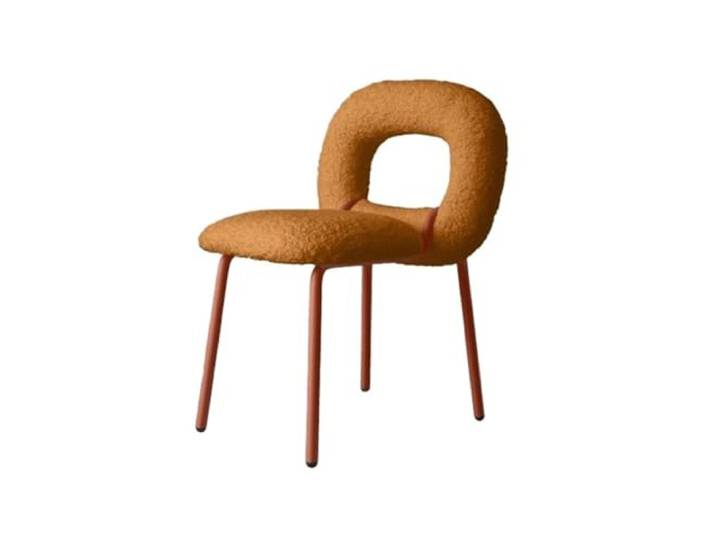 tDZP7yWpc Küchenstühle Modern Boucle Dining Chairs, Kitchen & Room, Backrest Upholstered with Metal Legs(Orange)