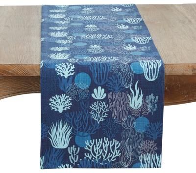 "Saro Lifestyle Ocean Depths Coral Table Runner - 14""x72"""