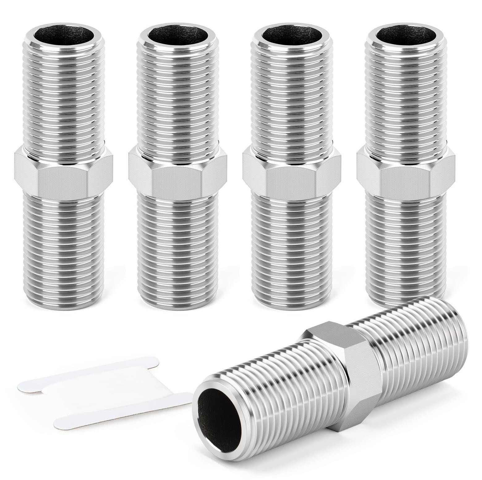 Solidchoice 5 stuks 304 roestvrij staal nippels 1/2" BSP