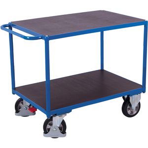 VARIOfit Tischwagen sw-800.514, aus Metall & Holz, mit 2 Etagen, Tragkraft 1000 kg, 1995 x 800 mm