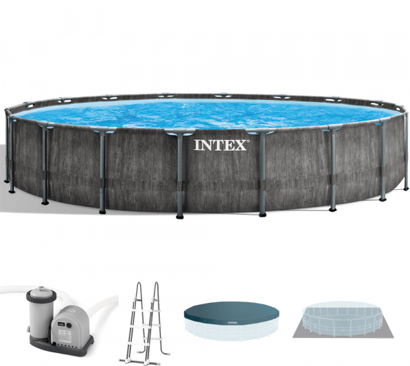 Intex Prisma Frame Greywood 26744NP - Ø549x122 cm - Piscina Rotonda