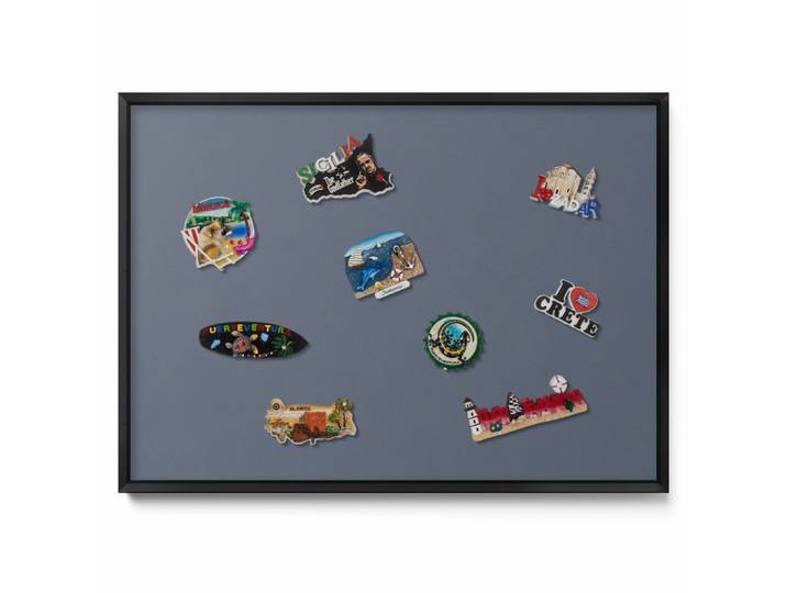 MAGNETTAFEL 70x50 cm schwarzer Rahmen – Farbe Dunkelmarineblau