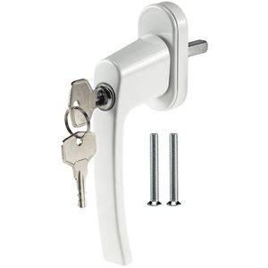 ChiliTec Fenstergriff 23209, 36 mm Stiftlänge, Metall, weiß, abschließbar