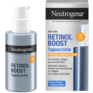 Neutrogena Tagescreme Retinol Boost Anti-Age, mit LSF 15, Anti Falten, mit Retinol & Hyaluron, empfindliche Haut, 50 ml