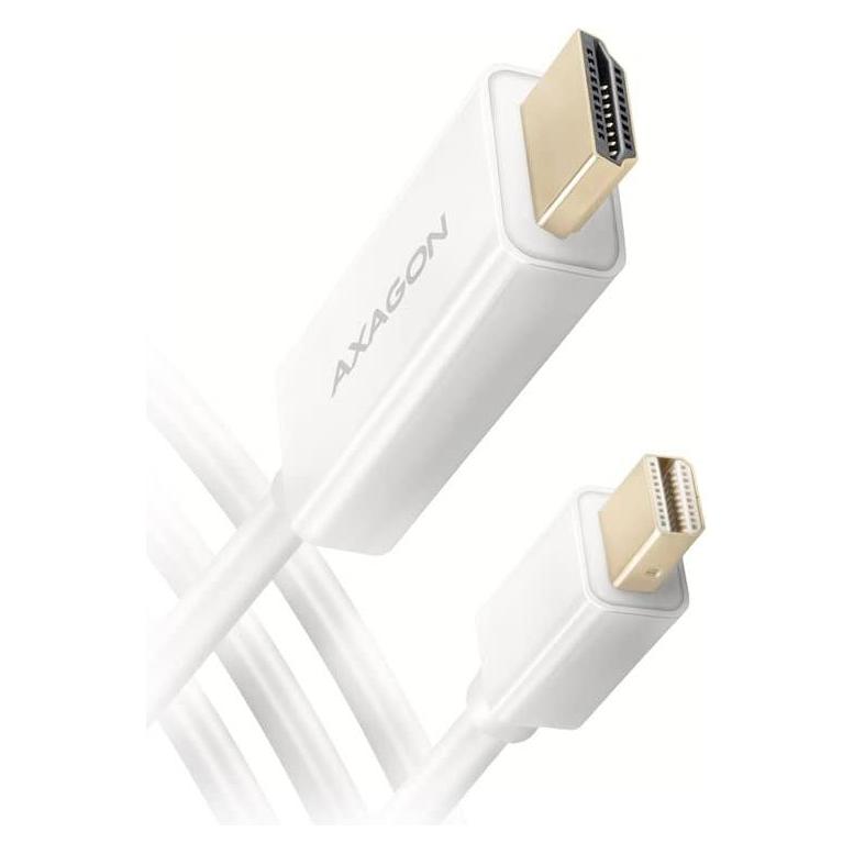 Axagon Mini-DisplayPort zu HDMI Adapterkabel, 4K/30 Hz, 180 cm lang (1.80 m) (RVDM-HI14C2W)