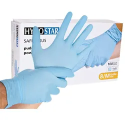 Untersuchungshandschuhe Hygostar Nitril Safe Virus blau M virendicht, puderfrei, unsteril, latexfrei, 100 Stück/Box