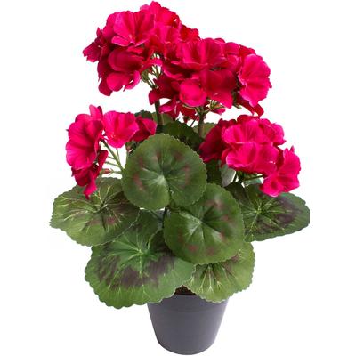 Kunstblume BOTANIC-HAUS "Geranienbusch mit 6 Blütenköpfen", bunt (beauty), B:22cm H:30cm T:22cm Ø:22cm, Kunststoff, Kunstpflanzen
