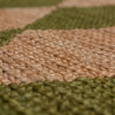 Teppich FLAIR RUGS "Effie Diamond", braun (grün), B:80cm H:5mm L:230cm, Baumwolle, Jute, Teppiche, Teppich, handgeknüpft