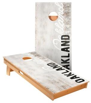 Skip's Garage Oakland Vintage Gameday Cornhole Boards
