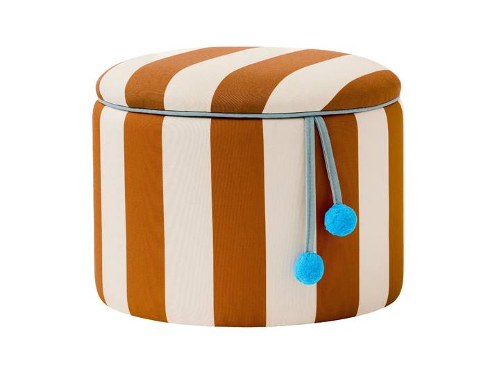Kid s Concept Pouf cylindre avec rangement Brun, Ø40x30,5 cm'
