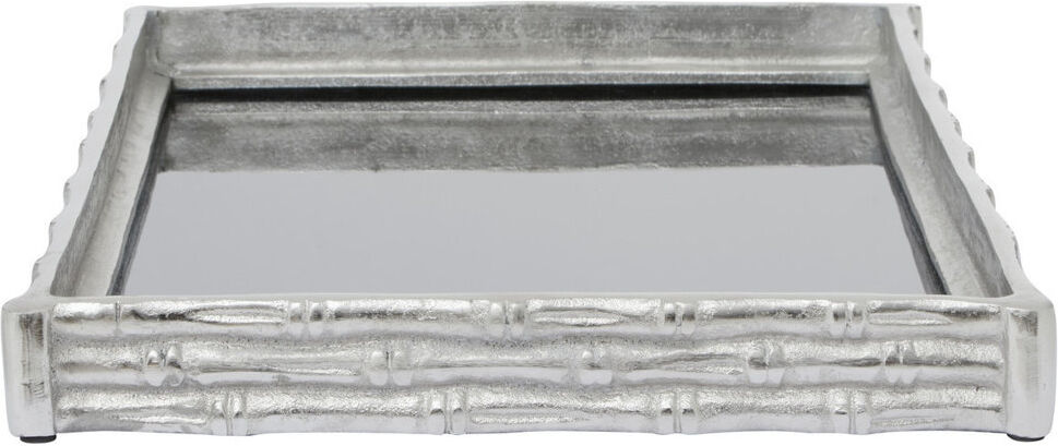 Ivy Bronx Addalyne Glass Decorative Tray Silver 55cm W X 51cm D X 5cm H