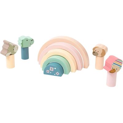Spielbausteine STERNTALER "Regenbogen Holzbausteine, rosa", rosa, Spielbausteine, Kinder, Holz