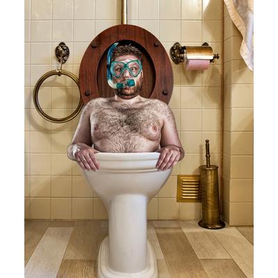Fototapete PAPERMOON "Mann in Toilette", bunt, B:4m L:2,6m, Vlies, Tapeten