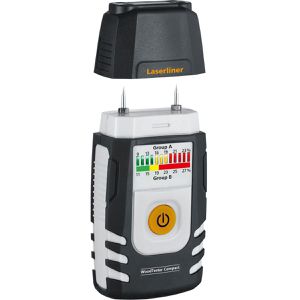 Laserliner Feuchtemessgerät WoodTester Compact LED-Anzeige, bis 10mm Messtiefe, Messung invasiv