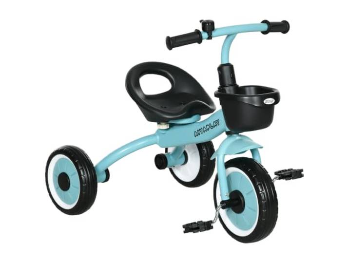 AIYAPLAY Dreirad Kinderdreirad mit Verstellbarer Sitz für 2-5-Jahre Blau Fahrradkorb, Klingel, Pedalen, Kleinkind Dreirad