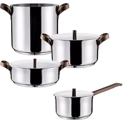 Alessi Topf-Set 7-tlg. EDO, Pfannenset + Topfset, Silber